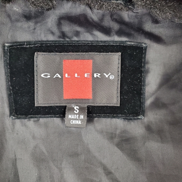 Gallery faux suede/fur collar zip up coat … - Picture 3 of 8